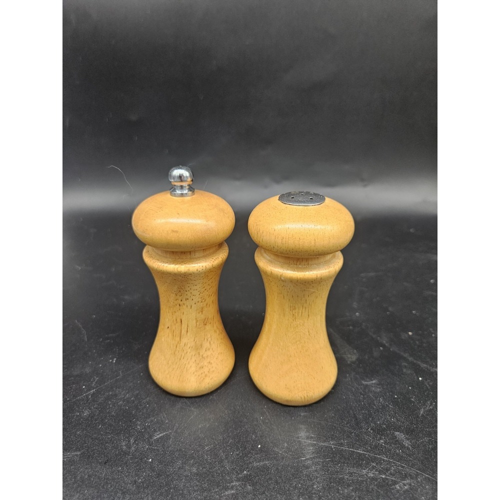 Vintage Mr. Dudley Solid Wood Pepper Grinder Mill & Salt Shaker 4"